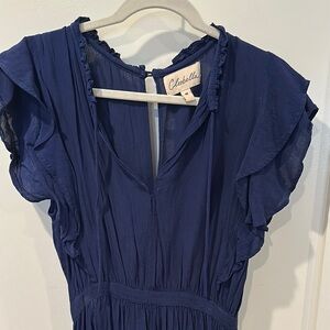 Cleobella Navy Ruffle Dress